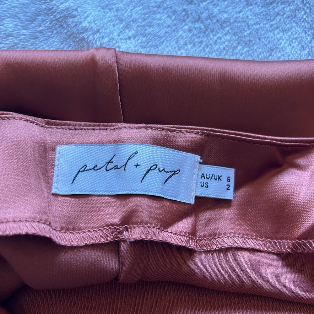 Salmon Petal & Pup Satin slip dress - Picture 9 of 13